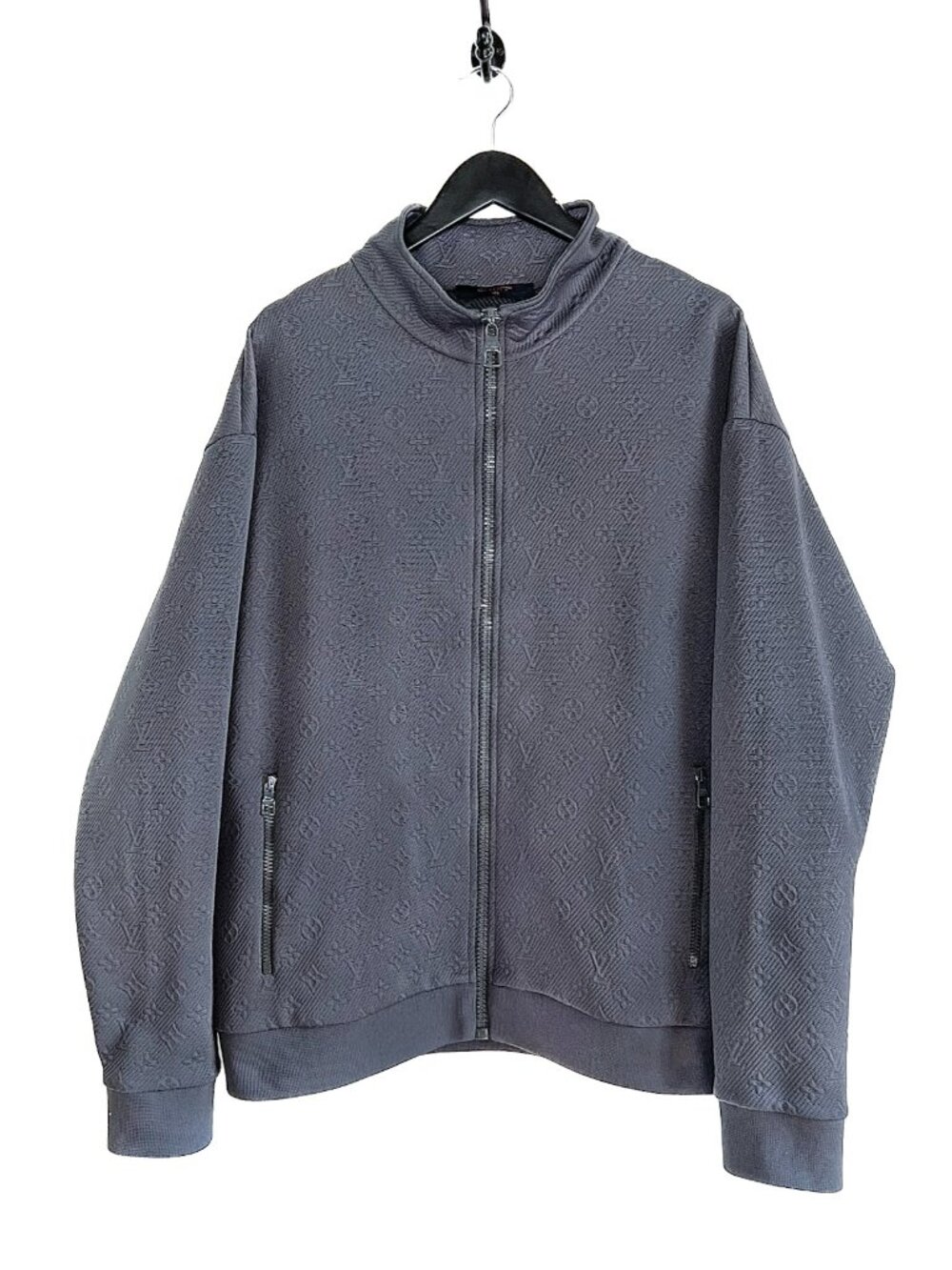 Louis Vuitton 2020 Grey Monogram Jacquard Zip-up Track Jacket